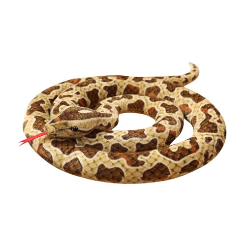 Herfair Plüschtier Python Kuscheltier Realistische Große Schlange Stofftier Plüsch Spielzeug Prank Requisiten Geschenke für Kinder (B,200 cm/ 78.7 in) von Herfair