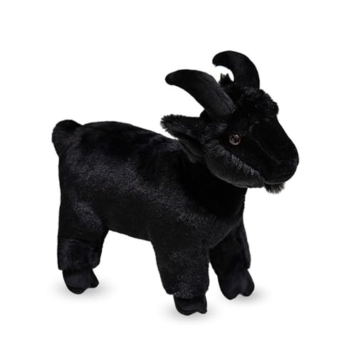 Herfair Plushie Ziege Kuscheltier Realistischer Plüsch Ziege Spielzeug Wurfkissen Kinderzimmer Deko Stofftier Geschenke (30 cm,Schwarz) von Herfair