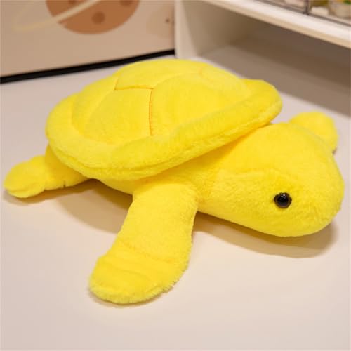 Herfair Schildkröten Plüschtier Kuscheltier, Liebenswertes Schildkröten Stofftier Spielzeug, Weiches Plüschpuppen Kissen, Kinder und Erwachsene (35CM,Gelb) von Herfair