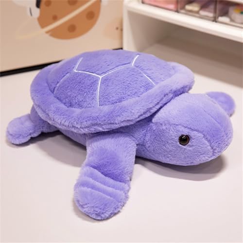 Herfair Schildkröten Plüschtier Kuscheltier, Liebenswertes Schildkröten Stofftier Spielzeug, Weiches Plüschpuppen Kissen, Kinder und Erwachsene (35CM,Violett) von Herfair