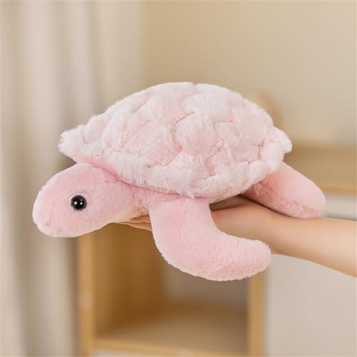 Herfair Schildkröten Plüschtier Kuscheltier, Schildkröten Stofftier Schildkröten Plüsch Spielzeug Plüschpuppen Weich Kissen Geschenk Kinderspielzeug (28cm,Rosa) von Herfair