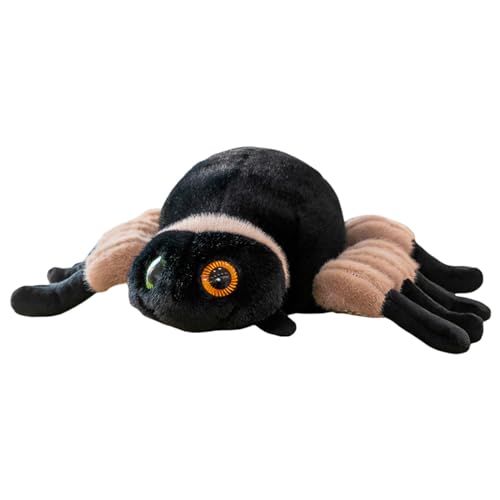 Herfair Spinne Stofftier Kuscheltier Plüschtier Kuscheltiere Simulation Spinne Wurfkissen Kreatives Lustiges Tease Geschenk Halloween (18cm,Brau) von Herfair