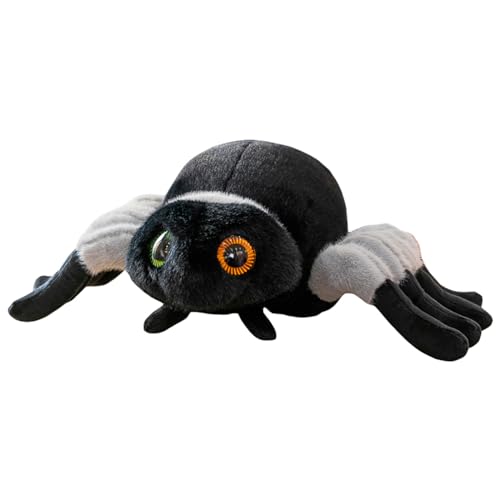 Herfair Spinne Stofftier Kuscheltier Plüschtier Kuscheltiere Simulation Spinne Wurfkissen Kreatives Lustiges Tease Geschenk Halloween (25cm,Grau) von Herfair