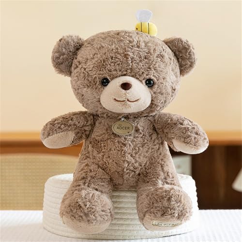 Herfair Süßes Teddybär Plüschtier Weiches Kuscheltiere Teddybär mit Honigtopf, Plüsch-Bär Stofftier Schmusetier Spielzeug, (30cm,Bienenbär) von Herfair