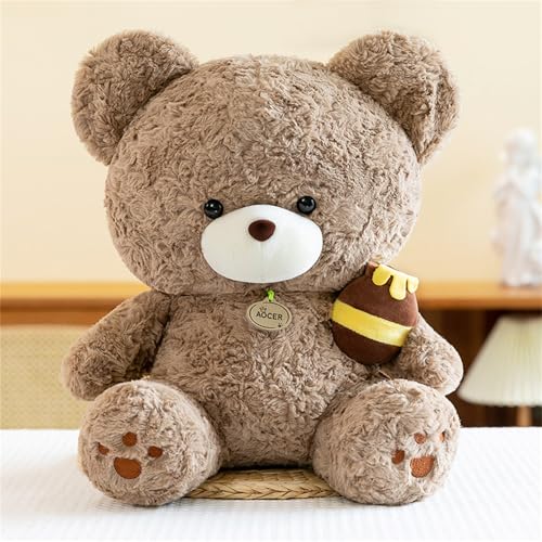 Herfair Süßes Teddybär Plüschtier Weiches Kuscheltiere Teddybär mit Honigtopf, Plüsch-Bär Stofftier Schmusetier Spielzeug, (30cm,Honigtopfbär) von Herfair