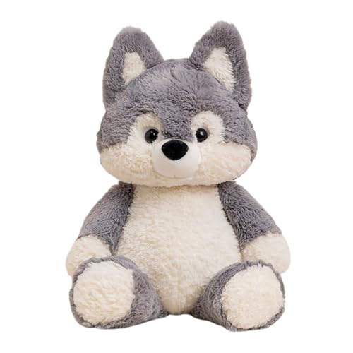 Herfair Süßes Tierplüschtiere Welpe Wolf Fuchs Kuscheltier Tier Plüschtier 50cm Weiches Tier Plüsch Stofftier, Valentinstag, Geburtstag und Weihnachten (Wolf) von Herfair