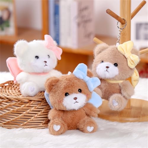 Herfair Teddybär Kuscheltier Klein Plüschtiere 3 Stück Plush Bär Spielzeug Schlüsselanhänger Plushie Geburtstag Mitgebsel Mini Geschenke für Kinder von Herfair