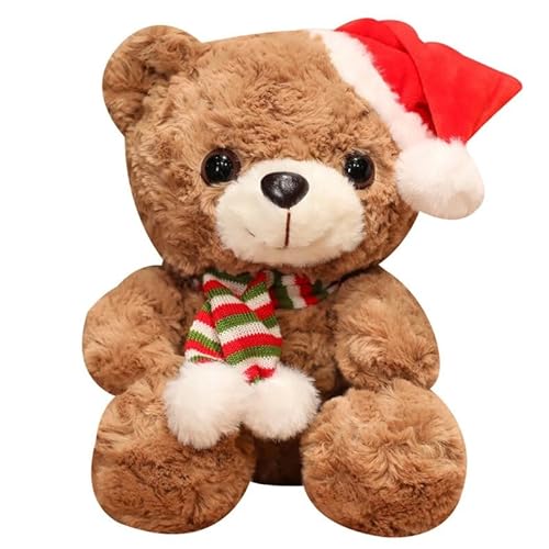 Herfair Weihnachts Teddybär Plüschtiere, Weihnachtsbär, Kuscheltier Teddybär, Mini Teddybär Weihnachten, Kuscheltier Weihnachten, Teddybär (Braun,25cm/9.8in) von Herfair