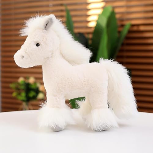 Pferd Kuscheltier Plüschtier Kawaii Kuscheltier kuschel Horse Weich Stofftier Plüsch Pferd Puppe Spielzeug Geschenk für Kinder Mädchen Jungen (Beige,40cm) von Herfair