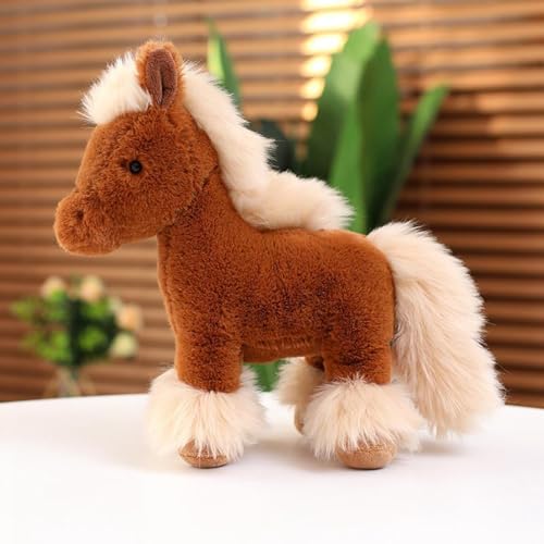 Pferd Kuscheltier Plüschtier Kawaii Kuscheltier kuschel Horse Weich Stofftier Plüsch Pferd Puppe Spielzeug Geschenk für Kinder Mädchen Jungen (Braun,40cm) von Herfair