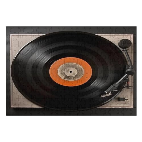 Vintage-Vinyl-Schallplatten-Druck-Puzzle, 200-teiliges Puzzle für Erwachsene, Holzpuzzles, personalisiertes Puzzle für Familie, Freunde, Geschenke von HerfsT