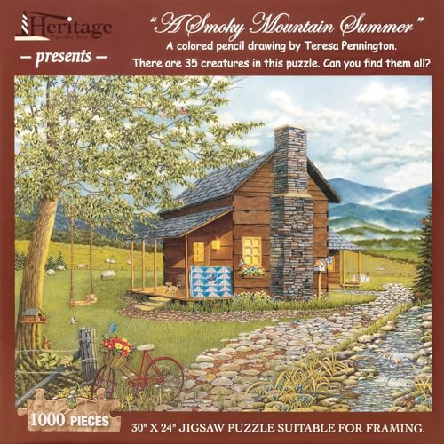 Heritage Puzzle A Smoky Mountain Summer von Teresa Pennington, 1000 Teile, 76,2 x 61 cm, Fertiggröße von Heritage Puzzle Inc.