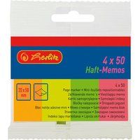 HERLITZ 10525566 Haft-Memos 20x50mm 4x50 Stück neonfarben Hängeware von Herlitz