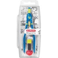 HERLITZ 11122330 Schnellverstellzirkel my.pen blau/lemon in Hängepackung von Herlitz