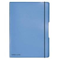 HERLITZ 11361441 Notizheft flex PP A4, 40 Blatt kariert und 40 Blatt blau, gelocht, Mikroperforation my.book von Herlitz