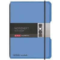 HERLITZ 11361573 Notizheft flex PP A6, 40 Blatt, kariert blau, my.book von Herlitz