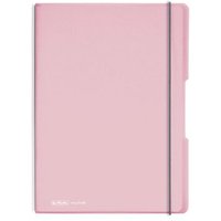 HERLITZ 11408648 Notizheft flex PP A4, 40 Blatt kariert und 40 Blatt rosé, gelocht, Mikroperforation my.book von Herlitz