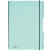 HERLITZ 11408655 Notizheft flex PP A4, 40 Blatt kariert und 40 Blatt minze, gelocht, Mikroperforation my.book von Herlitz