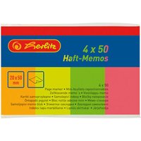 HERLITZ 790642 Haft-Memos 20 x 50 mm 4 x 50 Stück neonfarben von Herlitz