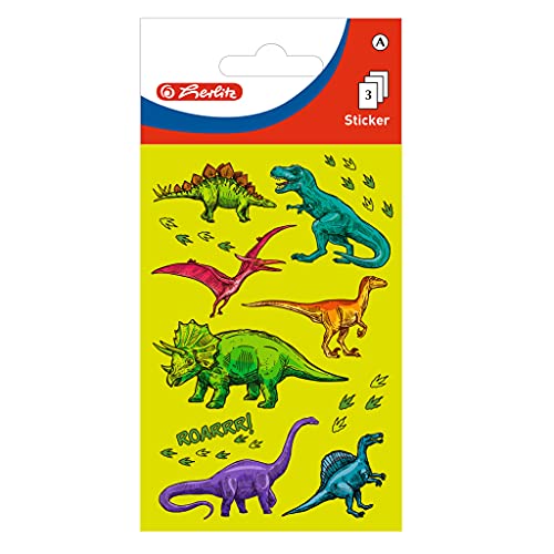 Herlitz 50034246 selbstklebende Sticker für Kids, Motiv: Dino, 10 x 3 Bögen von Herlitz