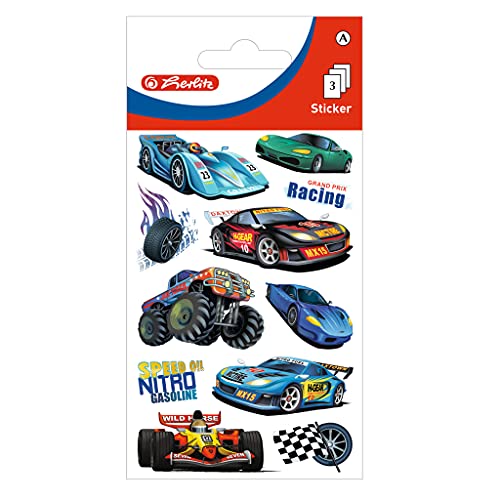 Herlitz 50034253 selbstklebende Sticker für Kids, Motiv: cars, 10 x 3 Bögen von Herlitz