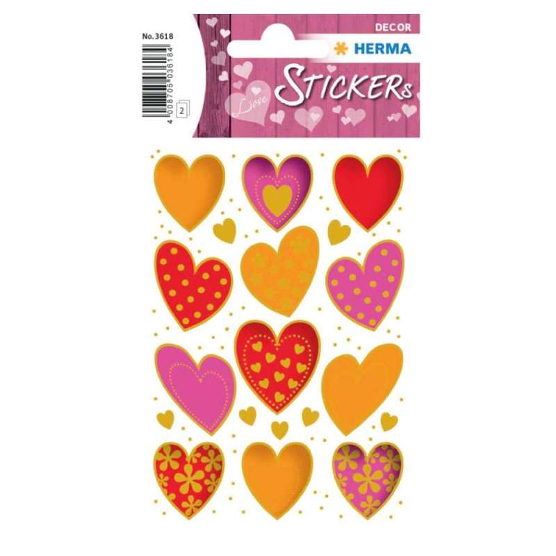 HERMA Sticker, Themenwelten Muster/Symbole, HERMA Motive Herzen Goldprägung HERMA Sticker, Themenwelten Muster/Symbole, HERMA Motive Herzen Goldprägung von Herma