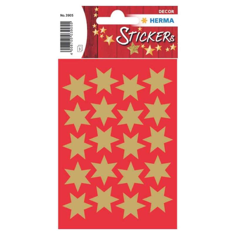 HERMA Sticker, Themenwelten Muster/Symbole, HERMA Motive Sterne 6-zackig gold HERMA Sticker, Themenwelten Muster/Symbole, HERMA Motive Sterne 6-zackig gold von Herma