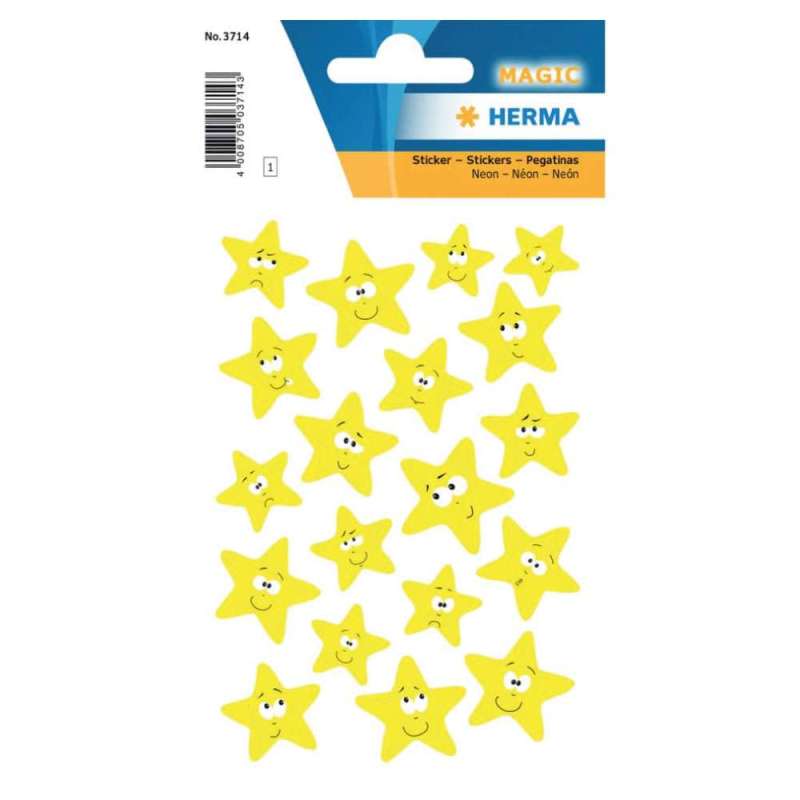 HERMA Sticker, Themenwelten Muster/Symbole, HERMA Motive Sterne Neon-Gelb HERMA Sticker, Themenwelten Muster/Symbole, HERMA Motive Sterne Neon-Gelb von Herma
