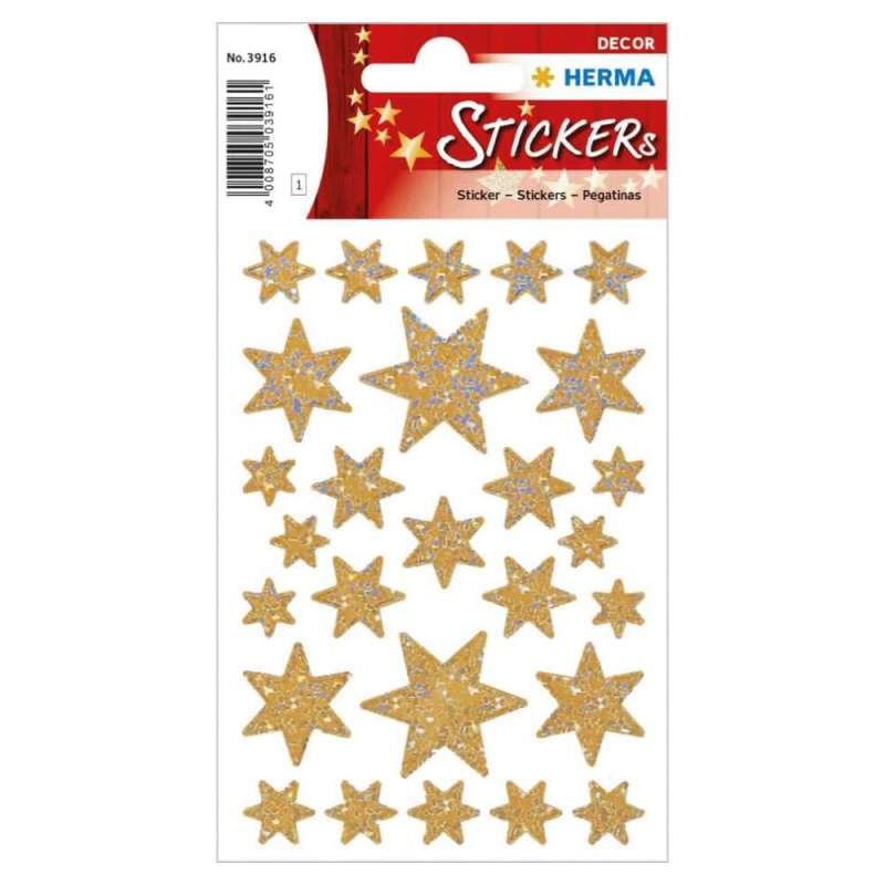 HERMA Sticker, Themenwelten Muster/Symbole, HERMA Motive Sterne gold/irisierend HERMA Sticker, Themenwelten Muster/Symbole, HERMA Motive Sterne gold/irisierend von Herma