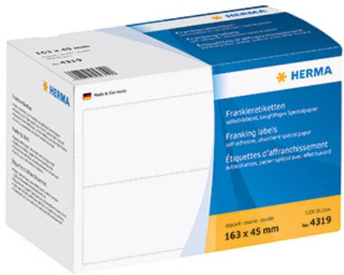 Herma 4319 Frankier-Etiketten 163 x 45mm Papier Weiß 1000 St. Permanent haftend Frankiermaschine von Herma