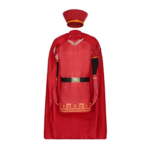 Hermanlory Unisex Erwachsene König Farquaad Cosplay Kostüm Outfits Halloween Rolle Farquaad Kostüm Umhang Umhang Kappe Anzug (L) von Hermanlory