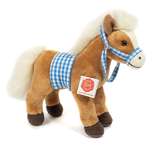 Teddy Hermann 90261 Pferd stehend mit Sattel 23 cm, Kuscheltier, Plüschtier mit recycelter Füllung von Hermann Teddy