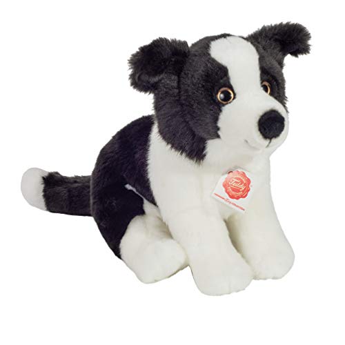 Teddy Hermann 91959 Hund Border Collie Welpe sitzend 25 cm, Kuscheltier, Plüschtier mit recycelter Füllung von Hermann Teddy