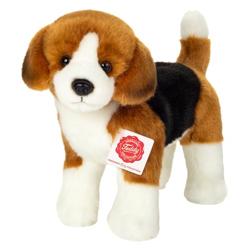 Teddy Hermann 91991 Beagle stehend 23 cm, Kuscheltier, Plüschtier mit recycelter Füllung von Hermann Teddy