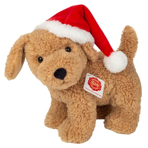 Teddy Hermann 94614 Hund mit Weihnachtsmütze 20 cm, Kuscheltier, Plüschtier von Hermann Teddy