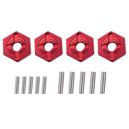 Hermosiey 12 mm Kombinierer Rad Naben Sechskant Adapter Aus Aluminium Legierung für 144001 1/14 RC Auto Teile, Rot Hermosiey 12 mm Kombinierer Rad Naben Sechskant Adapter Aus Aluminium Legierung für 144001 1/14 RC Auto Teile, Rot von Hermosiey