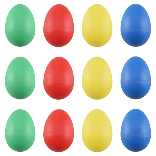 Hermosiey 12Pcs Plastik EierschüTtler Set mit 4, Percussion Musical Ei Maracas Kind Kinder Spielzeug von Hermosiey