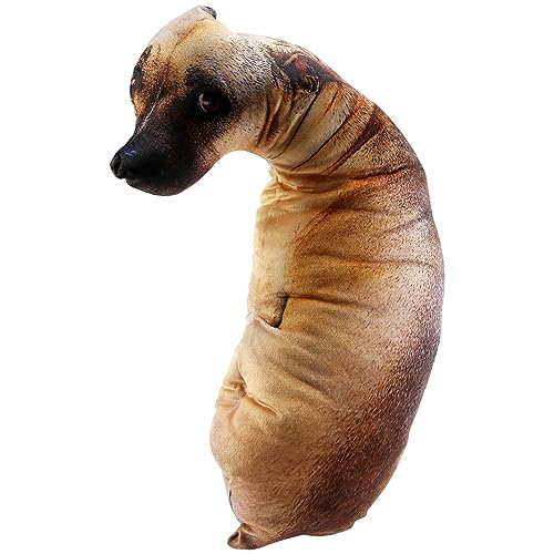 Hermosiey 3D Netter Biegung Hund Gedruckt Kissen Lebensechte Tier Lustige Hunde Kopf Cosplay Kinder Spielzeug Kissen für Zuhause von Hermosiey