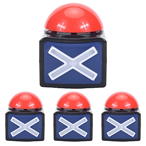 Hermosiey 4 StüCke Spiel Antwort Buzzer, Spiel Buzzer Alarm Sound Play Taste mit Licht Trivia Quiz Got Talent Buzzer Spiel Spielzeug für Kinder von Hermosiey