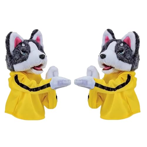 Hermosiey Neues Handpuppenspielzeug in Form Eines Boxhundes - Handpuppen für die Gefühlvolle Familie, Tierspielzeug für Kleinkinder mit Geräuschen und Box-Action, 2 Stück von Hermosiey