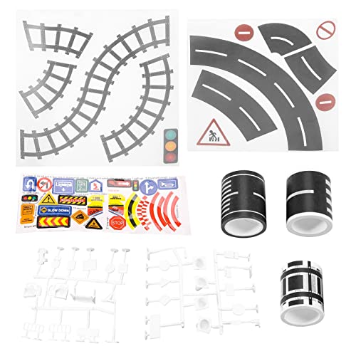 Hermosiey Spielen Sie Straßenband Für Spielzeugautos Und Züge 3 Rollen 4.8cmx5M Gerade Kurve Spur Verkehrszeichen - Kindergeschenke von Hermosiey