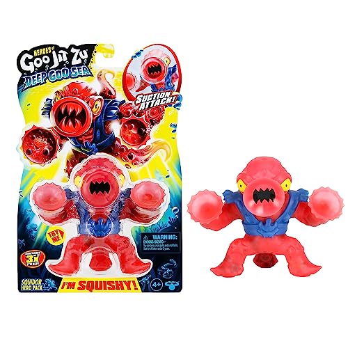 Heroes of Goo Jit Zu Deep GOO Sea Helden-Packung mit Squidor. Super Stretchy und Dehnbare Actionfigur mit besonderer Schleimfüllung und Saugnapf von Heroes of Goo Jit Zu