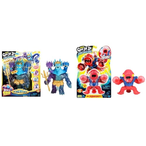 Heroes of Goo Jit Zu Deep GOO Sea King Hydra-Figur mit 3-in-1-Schleim-Power & Deep GOO Sea Helden-Packung mit Squidor. Super Stretchy und Dehnbare Actionfigur von Heroes of Goo Jit Zu