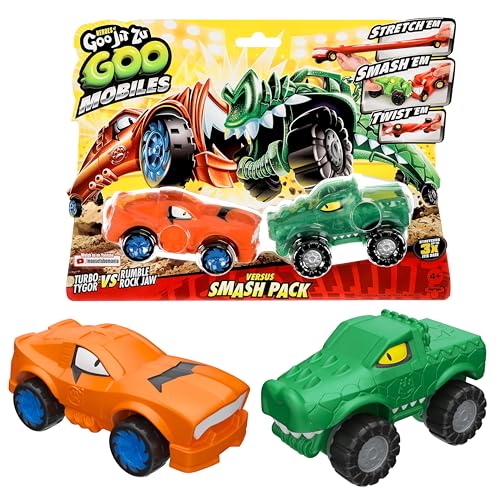 Heroes of Goo Jit Zu GOO Mobiles Tygor Vs Rock Jaw Stretch 'em! Smash 'em! Twist 'em! Fix Them and Start Again! Geschenk für 4 Jahre alte Mädchen, Jungen und GOO JIT Zu Fans von Heroes of Goo Jit Zu