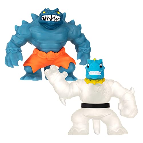 Heroes of Goo Jit Zu Glow Shifters Versus-Packung mit 2 super Stretchy Figuren: Tyro vs Rock Jaw; mit Glow-in-The-Dark-Schleimfüllung und einzigartiger Glibber-Verwandlung von Heroes of Goo Jit Zu