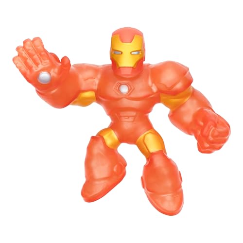 Heroes of Goo Jit Zu Glow Surge, Stretch and Glow Iron Man, Super Stretchy Goo Filled Marvel Superhero Iron Man with The Power to Glow-in-The-Dark, Stretch Him 3 times his Size, Collect them all von Heroes of Goo Jit Zu