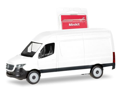 Herpa Modellbausatz Herpa Mercedes-Benz Sprinter `18 Kasten Hochdach, weiß, Miniatur im Maßstab 1:87, Sammlerstück, Kit für Modellbau, Kunststoff von herpa