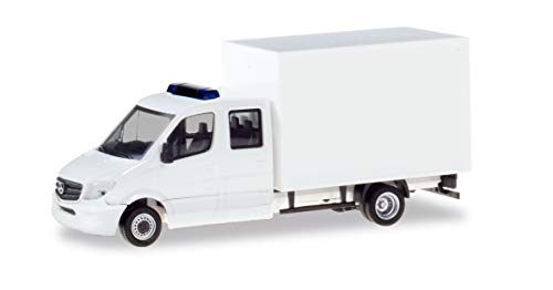 Herpa Minikit Mercedes-Benz Sprinter Doppelkabine mit Koffer, weiß LKW zum Basteln und Sammeln von herpa