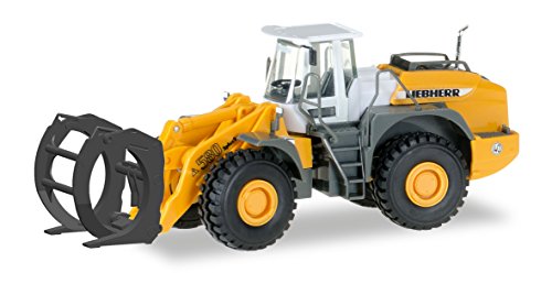 herpa Other License 306843 – Radlader L580, Loghandler mit Greifer, Liebherr Baustellen Fahrzeug, Modell Bagger, Truck, Miniaturmodelle, Sammlerstück, Kunststoff-Maßstab 1:87, Mehrfarbig von herpa