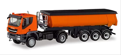 herpa 311373 4x4 Sattelzug, kommunalorange Auch Dieser allradgetriebene Iveco Trakker mit dem neuen Thermomulden-Auflieger ergänzt die Baufahrzeugflotte Programm von herpa